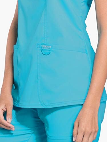 Cherokee Scrubs Top for Women Mock Wrap with 3 Pockets  Soft  2 Way Stretch & Durable Fabric   WW610