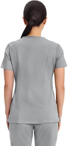 Talla S - Cherokee Scrubs Top for Women Mock Wrap with 3 Pockets  Soft  2 Way Stretch & Durable Fabric   WW610