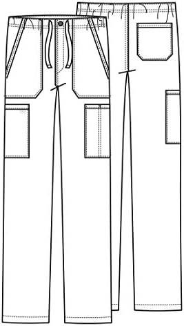 Cherokee Scrubs for Men Tapered Leg Cargo Scrub Pants with Zip Fly  5 Pockets Elastic Waist 2 Way Stretch & Easy Care   WW190