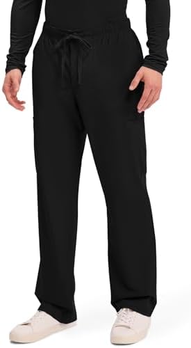 Cherokee Scrubs for Men Tapered Leg Cargo Scrub Pants with Zip Fly  5 Pockets Elastic Waist 2 Way Stretch & Easy Care   WW190