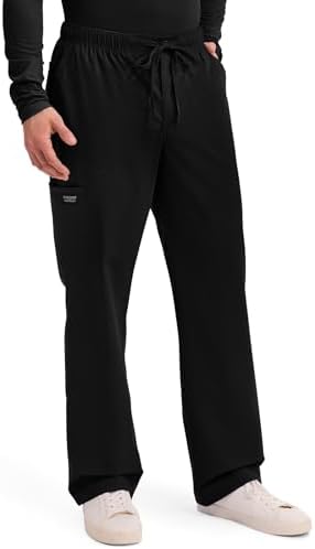 Cherokee Scrubs for Men Tapered Leg Cargo Scrub Pants with Zip Fly  5 Pockets Elastic Waist 2 Way Stretch & Easy Care   WW190