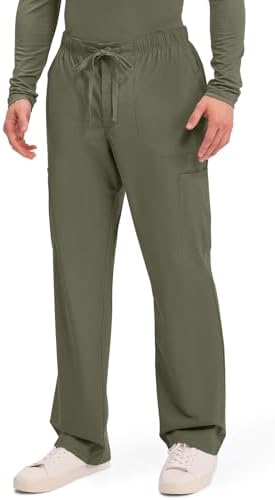 Cherokee Scrubs for Men Tapered Leg Cargo Scrub Pants with Zip Fly  5 Pockets Elastic Waist 2 Way Stretch & Easy Care   WW190