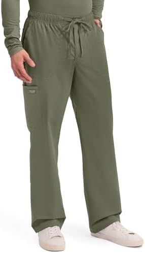 Cherokee Scrubs for Men Tapered Leg Cargo Scrub Pants with Zip Fly  5 Pockets Elastic Waist 2 Way Stretch & Easy Care   WW190