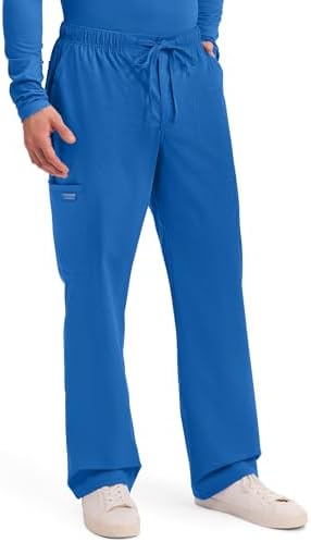 Cherokee Scrubs for Men Tapered Leg Cargo Scrub Pants with Zip Fly  5 Pockets Elastic Waist 2 Way Stretch & Easy Care   WW190
