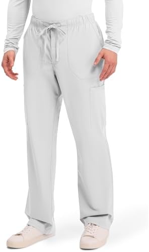 Cherokee Scrubs for Men Tapered Leg Cargo Scrub Pants with Zip Fly  5 Pockets Elastic Waist 2 Way Stretch & Easy Care   WW190