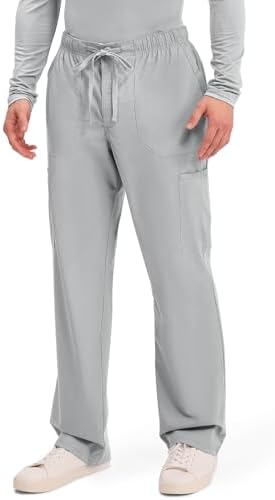 Cherokee Scrubs for Men Tapered Leg Cargo Scrub Pants with Zip Fly  5 Pockets Elastic Waist 2 Way Stretch & Easy Care   WW190