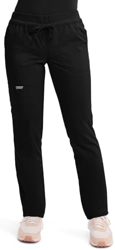 Cherokee Scrubs for Women Mid Rise Tapered Leg Drawstring Pant with 5 Pockets  Cargo Bottom with 2 Way Stretch Fabric  WW105
