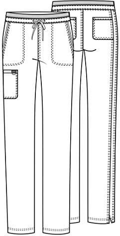 Cherokee Scrubs for Women Mid Rise Tapered Leg Drawstring Pant with 5 Pockets  Cargo Bottom with 2 Way Stretch Fabric  WW105