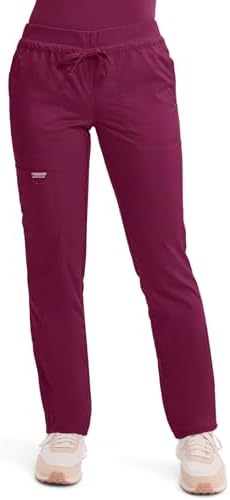 Cherokee Scrubs for Women Mid Rise Tapered Leg Drawstring Pant with 5 Pockets  Cargo Bottom with 2 Way Stretch Fabric  WW105