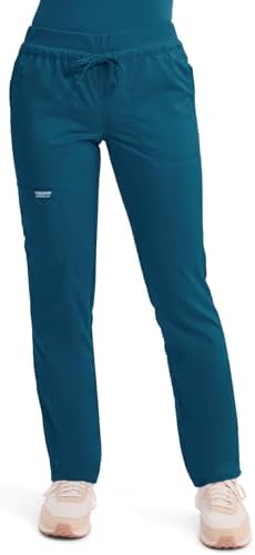 Cherokee Scrubs for Women Mid Rise Tapered Leg Drawstring Pant with 5 Pockets  Cargo Bottom with 2 Way Stretch Fabric  WW105