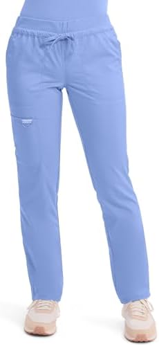 Cherokee Scrubs for Women Mid Rise Tapered Leg Drawstring Pant with 5 Pockets  Cargo Bottom with 2 Way Stretch Fabric  WW105