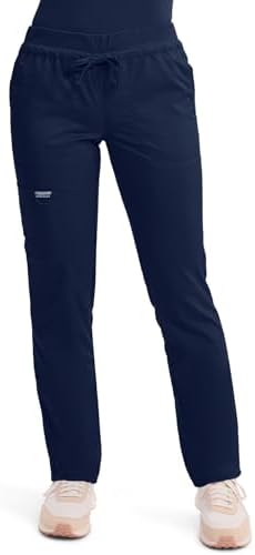 Cherokee Scrubs for Women Mid Rise Tapered Leg Drawstring Pant with 5 Pockets  Cargo Bottom with 2 Way Stretch Fabric  WW105