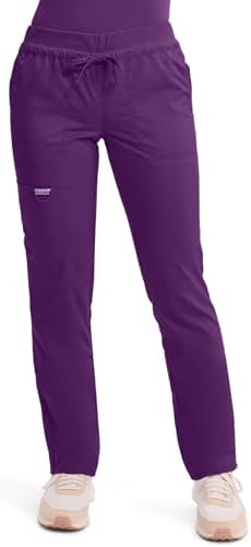 Cherokee Scrubs for Women Mid Rise Tapered Leg Drawstring Pant with 5 Pockets  Cargo Bottom with 2 Way Stretch Fabric  WW105