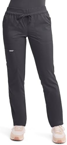 Cherokee Scrubs for Women Mid Rise Tapered Leg Drawstring Pant with 5 Pockets  Cargo Bottom with 2 Way Stretch Fabric  WW105