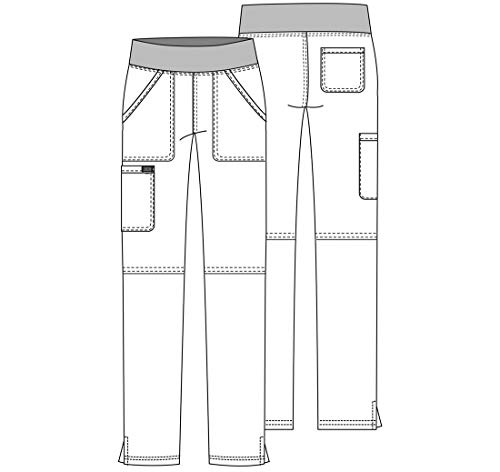 Cherokee Women Scrub Pant with Straight Leg Pull on Pant Medical Bottom with 4 Pocket & 2 Way Stretch Fabric   WW110