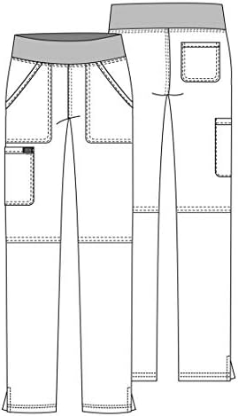 Cherokee Women Scrub Pant with Straight Leg Pull on Pant Medical Bottom with 4 Pocket & 2 Way Stretch Fabric   WW110
