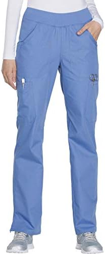 Cherokee Women Scrub Pant with Straight Leg Pull on Pant Medical Bottom with 4 Pocket & 2 Way Stretch Fabric   WW110