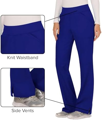Cherokee Women Scrub Pant with Straight Leg Pull on Pant Medical Bottom with 4 Pocket & 2 Way Stretch Fabric   WW110