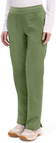 Cherokee Women Scrub Pant with Straight Leg Pull on Pant Medical Bottom with 4 Pocket & 2 Way Stretch Fabric   WW110