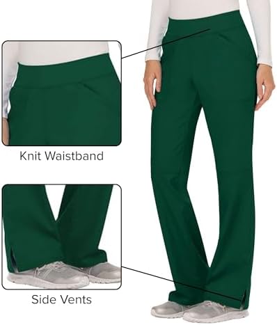 Cherokee Women Scrub Pant with Straight Leg Pull on Pant Medical Bottom with 4 Pocket & 2 Way Stretch Fabric   WW110