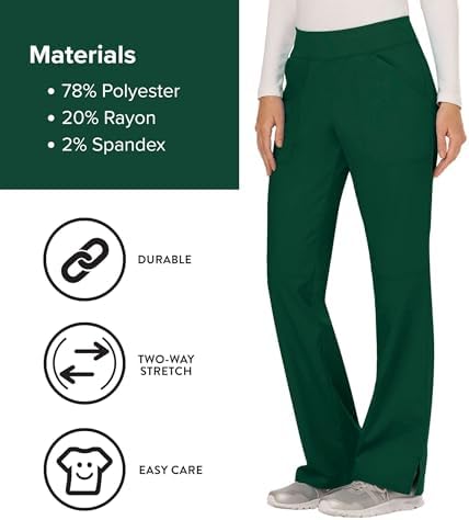 Cherokee Women Scrub Pant with Straight Leg Pull on Pant Medical Bottom with 4 Pocket & 2 Way Stretch Fabric   WW110