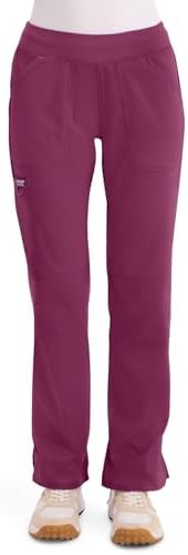 Cherokee Women Scrub Pant with Straight Leg Pull on Pant Medical Bottom with 4 Pocket & 2 Way Stretch Fabric   WW110