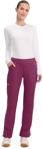 Cherokee Women Scrub Pant with Straight Leg Pull on Pant Medical Bottom with 4 Pocket & 2 Way Stretch Fabric   WW110