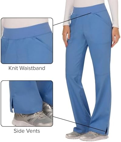 Cherokee Women Scrub Pant with Straight Leg Pull on Pant Medical Bottom with 4 Pocket & 2 Way Stretch Fabric   WW110