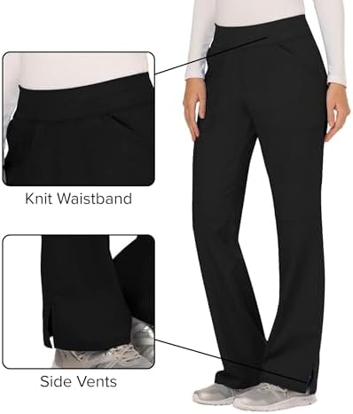 Cherokee Women Scrub Pant with Straight Leg Pull on Pant Medical Bottom with 4 Pocket & 2 Way Stretch Fabric   WW110