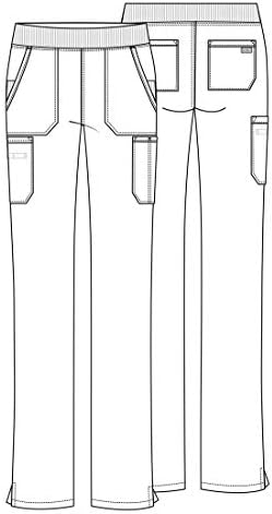 Cherokee Women Scrub Pant with Straight Leg Pull on Pant Medical Bottom with 4 Pocket & 2 Way Stretch Fabric   WW110