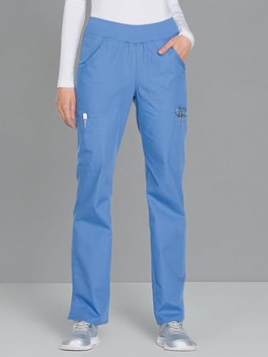 Cherokee Women Scrub Pant with Straight Leg Pull on Pant Medical Bottom with 4 Pocket & 2 Way Stretch Fabric   WW110
