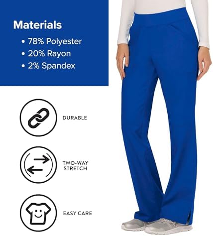 Cherokee Women Scrub Pant with Straight Leg Pull on Pant Medical Bottom with 4 Pocket & 2 Way Stretch Fabric   WW110