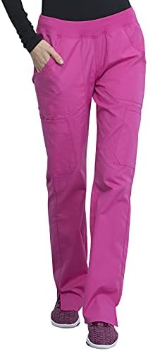 Cherokee Women Scrub Pant with Straight Leg Pull on Pant Medical Bottom with 4 Pocket & 2 Way Stretch Fabric   WW110