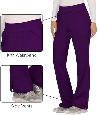 Cherokee Women Scrub Pant with Straight Leg Pull on Pant Medical Bottom with 4 Pocket & 2 Way Stretch Fabric   WW110