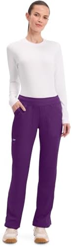 Cherokee Women Scrub Pant with Straight Leg Pull on Pant Medical Bottom with 4 Pocket & 2 Way Stretch Fabric   WW110