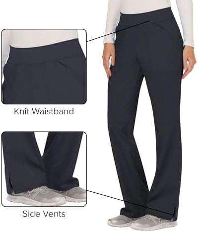 Cherokee Women Scrub Pant with Straight Leg Pull on Pant Medical Bottom with 4 Pocket & 2 Way Stretch Fabric   WW110