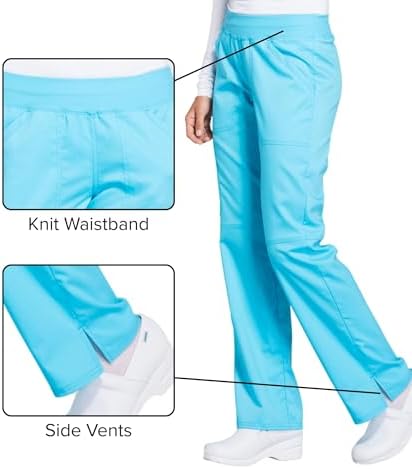 Cherokee Women Scrub Pant with Straight Leg Pull on Pant Medical Bottom with 4 Pocket & 2 Way Stretch Fabric   WW110