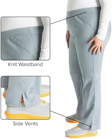 Cherokee Women Scrub Pant with Straight Leg Pull on Pant Medical Bottom with 4 Pocket & 2 Way Stretch Fabric   WW110