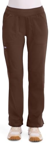 Cherokee Women Scrub Pant with Straight Leg Pull on Pant Medical Bottom with 4 Pocket & 2 Way Stretch Fabric   WW110