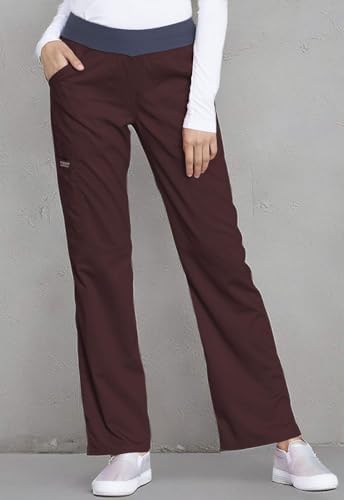 Cherokee Women Scrub Pant with Straight Leg Pull on Pant Medical Bottom with 4 Pocket & 2 Way Stretch Fabric   WW110