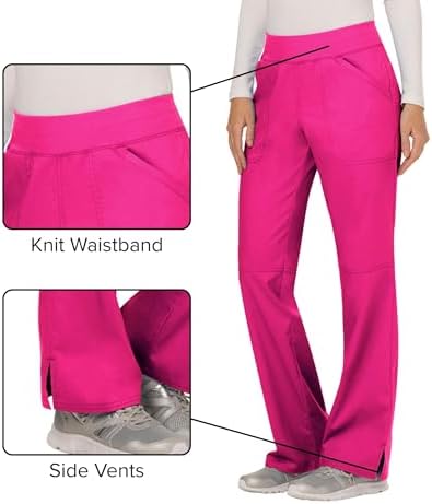 Cherokee Women Scrub Pant with Straight Leg Pull on Pant Medical Bottom with 4 Pocket & 2 Way Stretch Fabric   WW110
