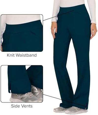 Cherokee Women Scrub Pant with Straight Leg Pull on Pant Medical Bottom with 4 Pocket & 2 Way Stretch Fabric   WW110