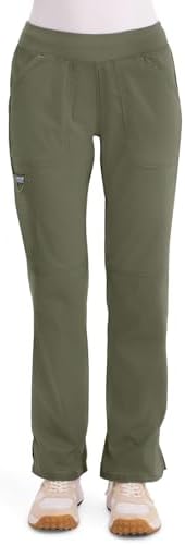 Cherokee Women Scrub Pant with Straight Leg Pull on Pant Medical Bottom with 4 Pocket & 2 Way Stretch Fabric   WW110