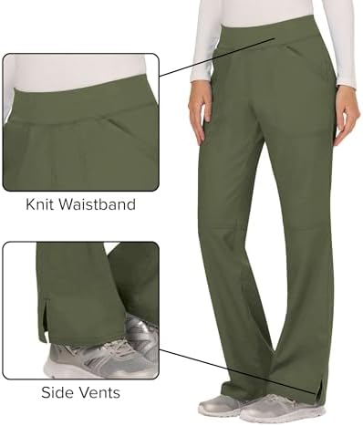 Cherokee Women Scrub Pant with Straight Leg Pull on Pant Medical Bottom with 4 Pocket & 2 Way Stretch Fabric   WW110