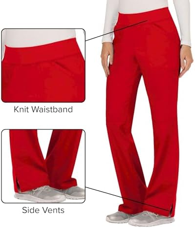 Cherokee Women Scrub Pant with Straight Leg Pull on Pant Medical Bottom with 4 Pocket & 2 Way Stretch Fabric   WW110