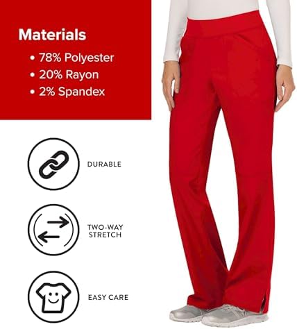 Cherokee Women Scrub Pant with Straight Leg Pull on Pant Medical Bottom with 4 Pocket & 2 Way Stretch Fabric   WW110