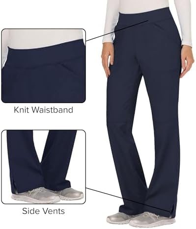 Cherokee Women Scrub Pant with Straight Leg Pull on Pant Medical Bottom with 4 Pocket & 2 Way Stretch Fabric   WW110