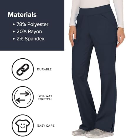 Cherokee Women Scrub Pant with Straight Leg Pull on Pant Medical Bottom with 4 Pocket & 2 Way Stretch Fabric   WW110