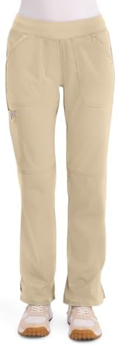 Cherokee Women Scrub Pant with Straight Leg Pull on Pant Medical Bottom with 4 Pocket & 2 Way Stretch Fabric   WW110