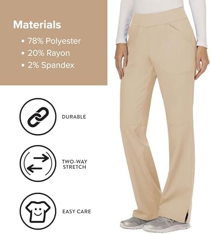 Cherokee Women Scrub Pant with Straight Leg Pull on Pant Medical Bottom with 4 Pocket & 2 Way Stretch Fabric   WW110